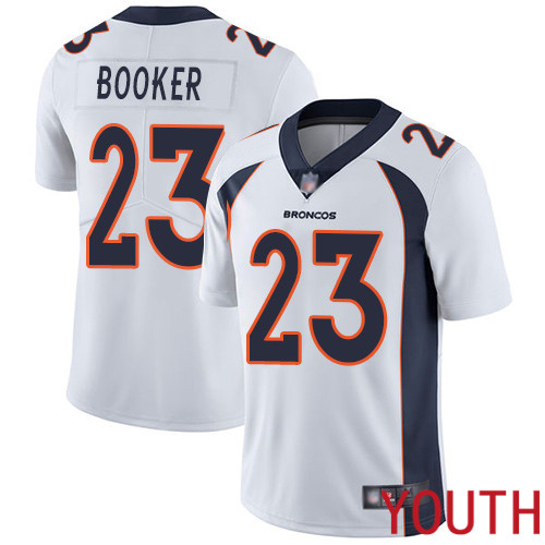 Youth Denver Broncos #23 Devontae Booker White Vapor Untouchable Limited Player Football NFL Jersey->denver broncos->NFL Jersey